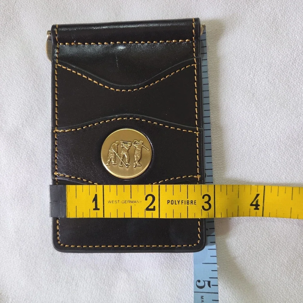 Palm West Money Clip Wallet Black Golfer Leather RFID 225MGOLF-B
